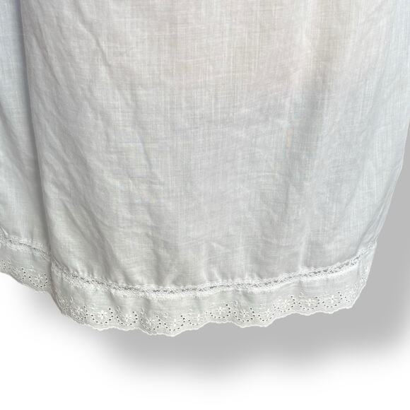 Vintage White Lace Hem Half Slip Skirt Side Vent Elastic Waist Large USA Made - Picture 2 of 10